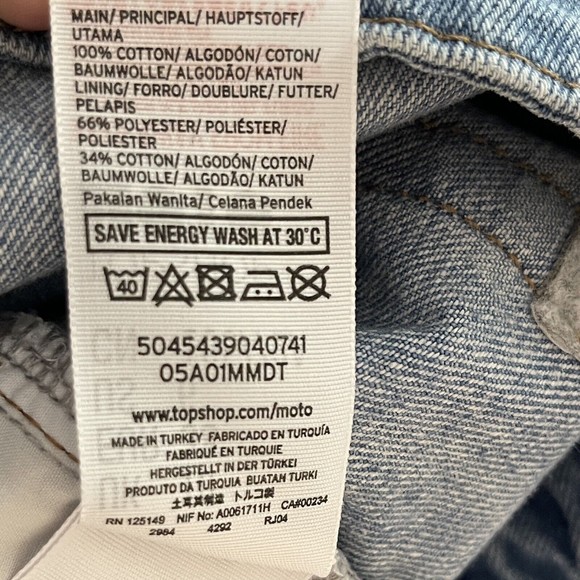 Topshop Moto Womens Cut Off Ripped High Rise Denim Blue Jean Mom Shorts Size 6 - Picture 9 of 9